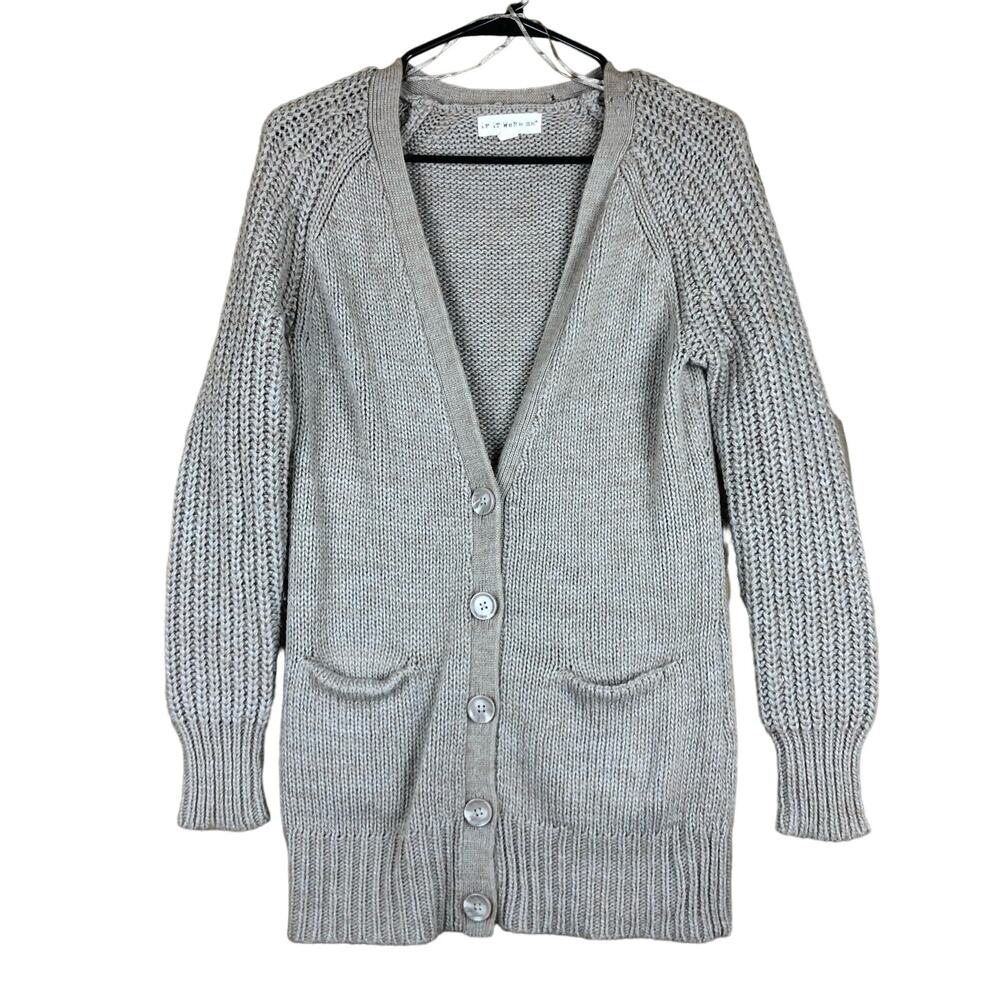 If It Were Me Anthropologie Women Sweater Brown Button Cardigan Wool Blend M